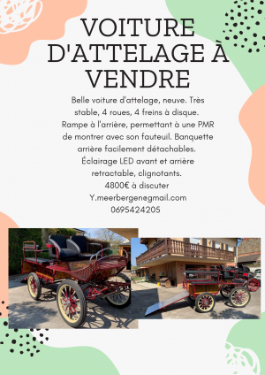 Voiture d'attelage à vendre